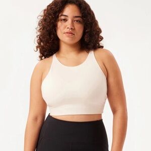 Girlfriend Collective Topanga High Neck Sports Bra in Ivory Women’s Size Large